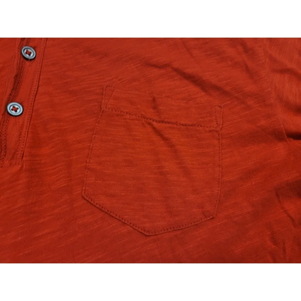 Polo Ralph‎ Lauren Shirt Mens Large Red Henley Hoodie Pullover Double Layer Pima